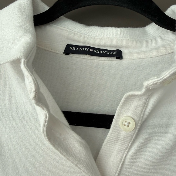 Brandy Melville Jones Sweatshirt White Polo Long Sleeve Top - Picture 5 of 7